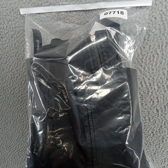 Brooke & Goldie Leather Jacket Womens Small Black Moto 3/4 Sleeve Fitted‎ Sheep - Picture 8 of 8